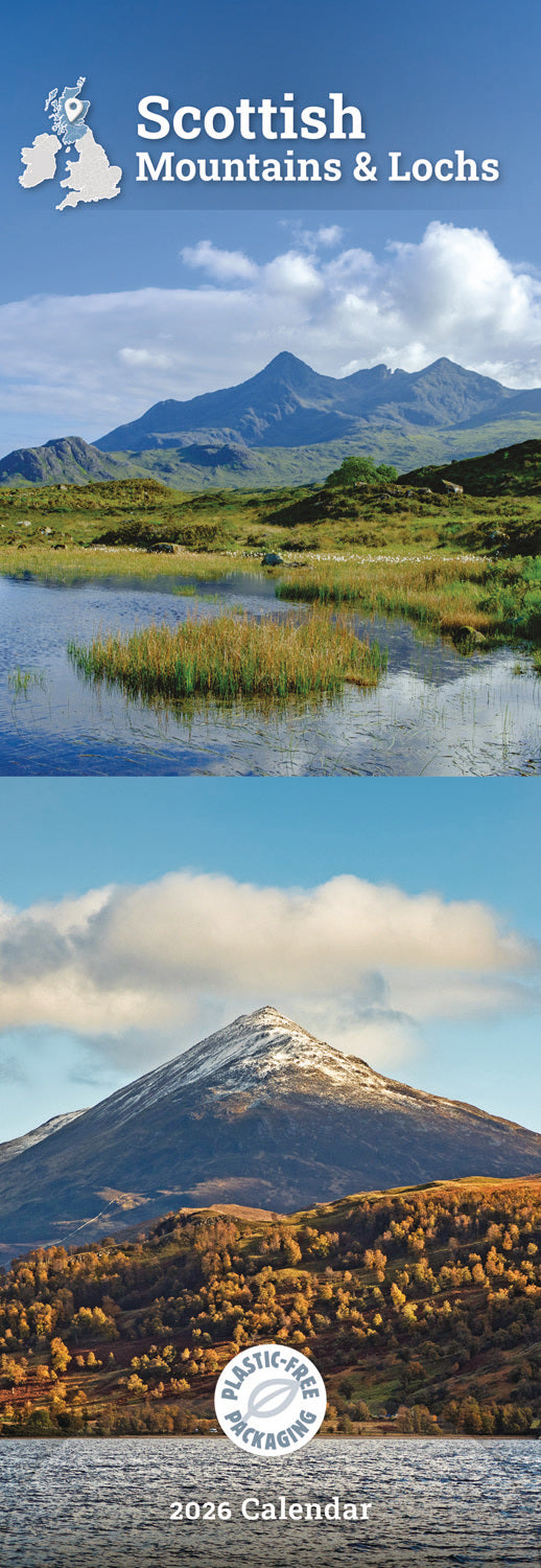 Scottish Mountains & Lochs Slim Calendar 2026