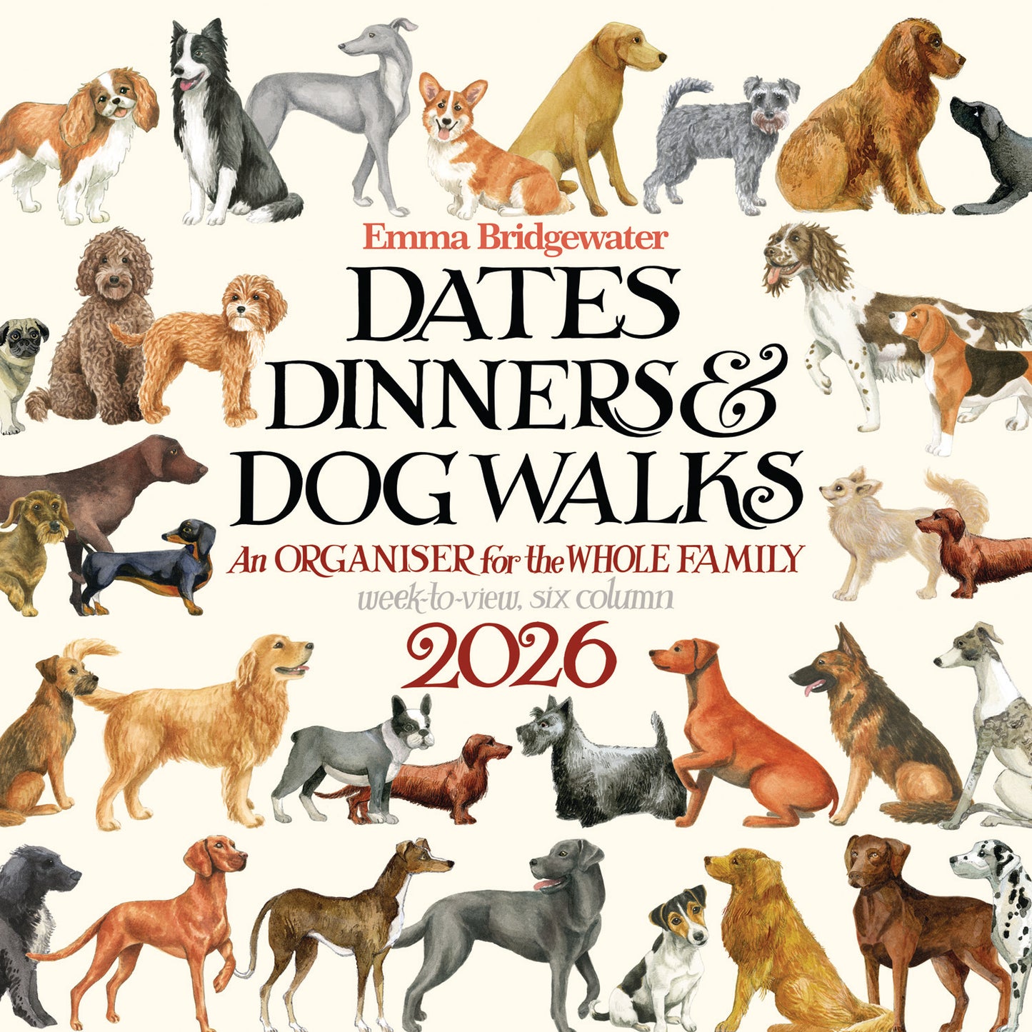 Emma Bridgewater Dates, Dinners & Dog Walks WTV Planner Wall Calendar 2026