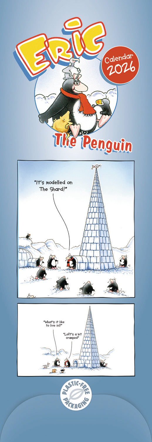 Eric the Penguin Slim Calendar 2026