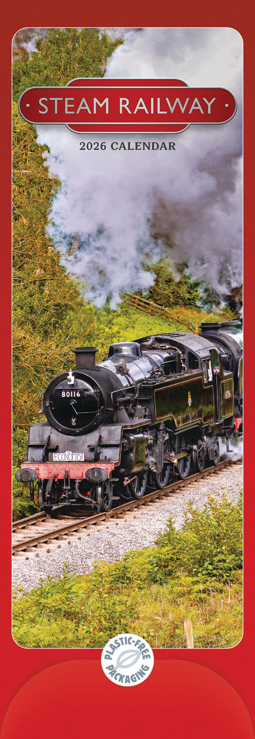 Steam Railway Slim Calendar 2026