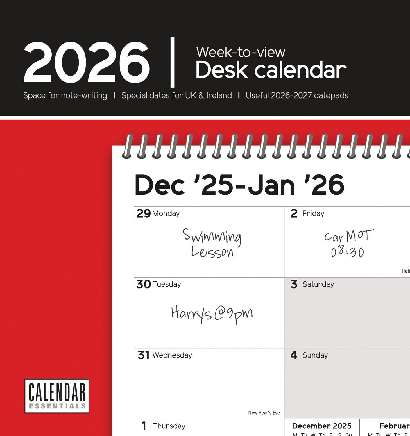 Essential WTV Easel (R&B) Calendar 2026