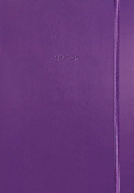 Fashion Purple Soft Touch A5 Cased Diary 2026