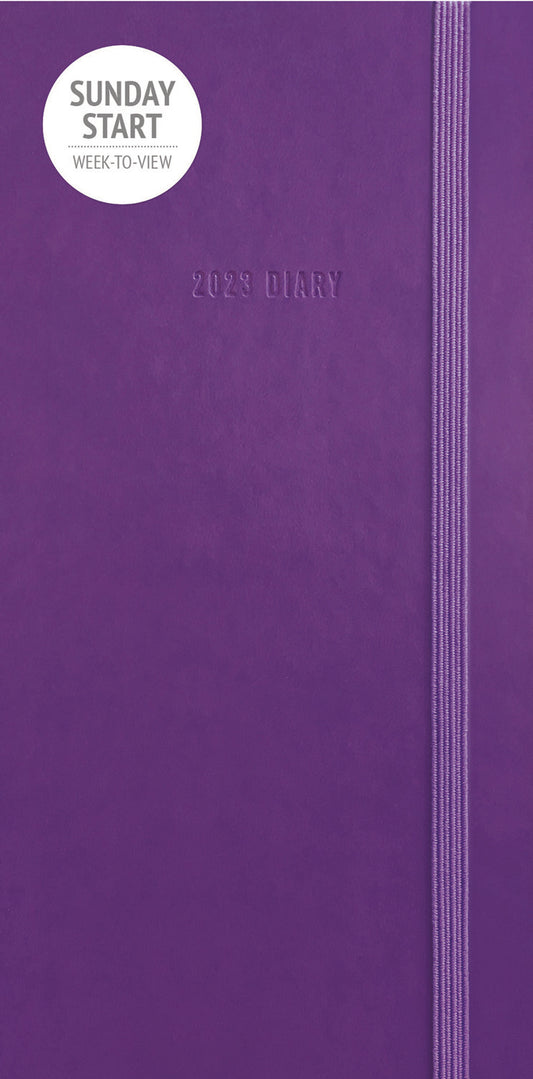 Fashion Purple Soft Touch Slim Dlx Diary (Sunday Start) 2026