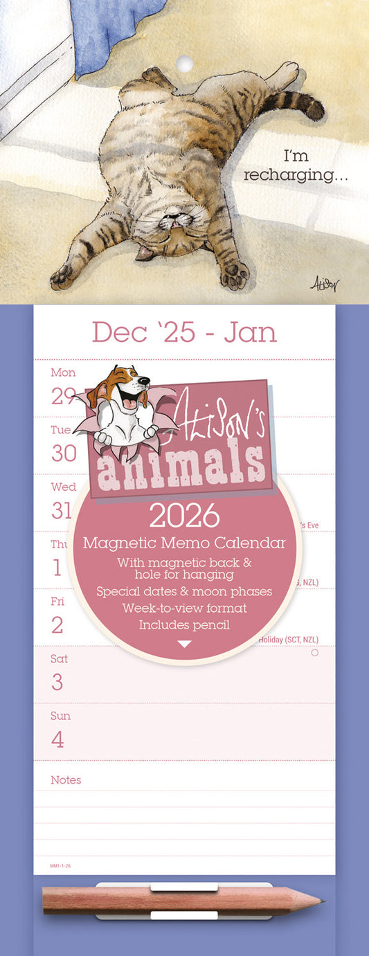 Alisons Animals WTV Magnetic Calendar 2026