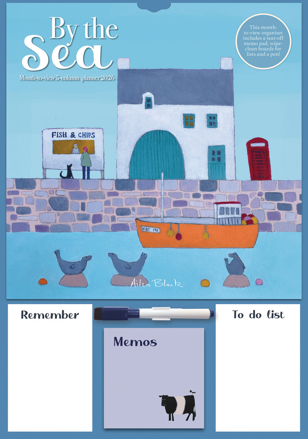 By The Sea, Family Organiser Planner A3 Calendar 2026