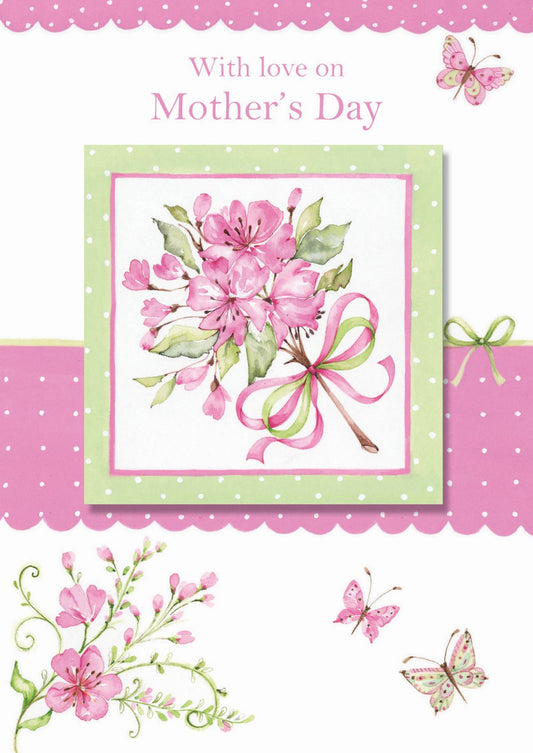 Mother's Day Card - Illustrated Pink Flowers