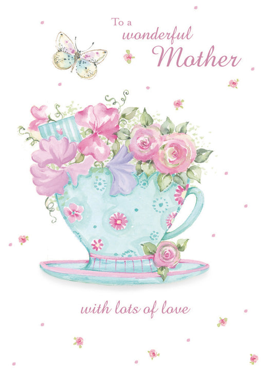 Mother's Day Card - Flowers In A Cup