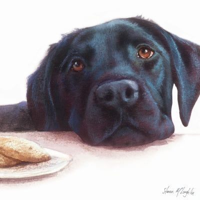 Countryside Collection Card - Watercolour Labrador (Black)