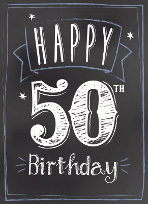 Age To Celebrate Card - 50 Chalkboard Birthday