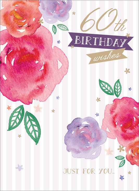 Age To Celebrate Card - 60 Roses