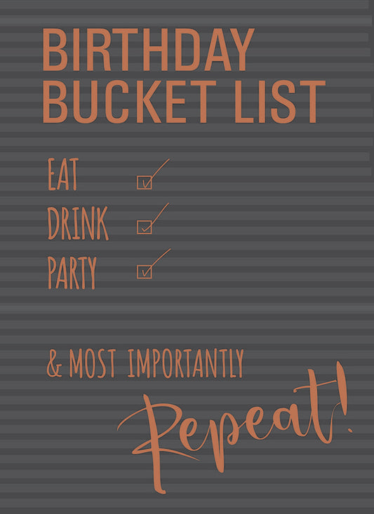 Just Saying Card - Birthday Bucket List