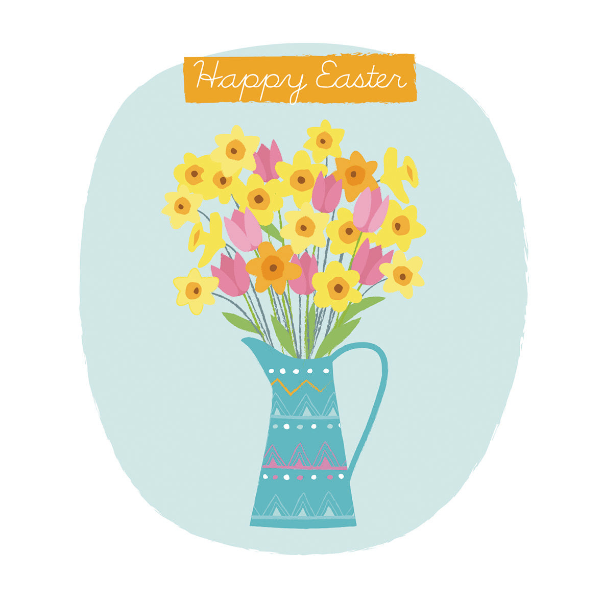 Easter Card Pack - Vase Of daffodils