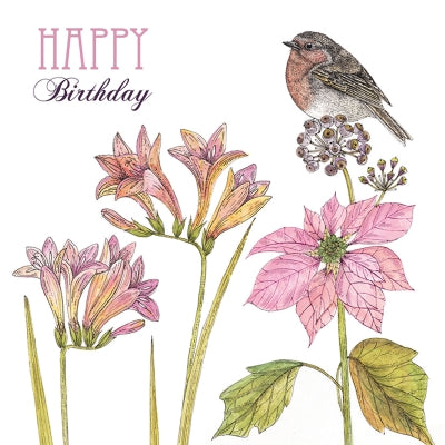 Vintage Garden Card - Freesia & Robin