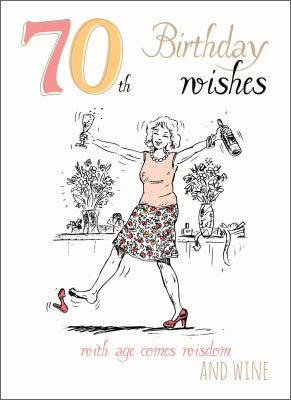 Young At Heart Card - 70 Female - Wisdom & Wine