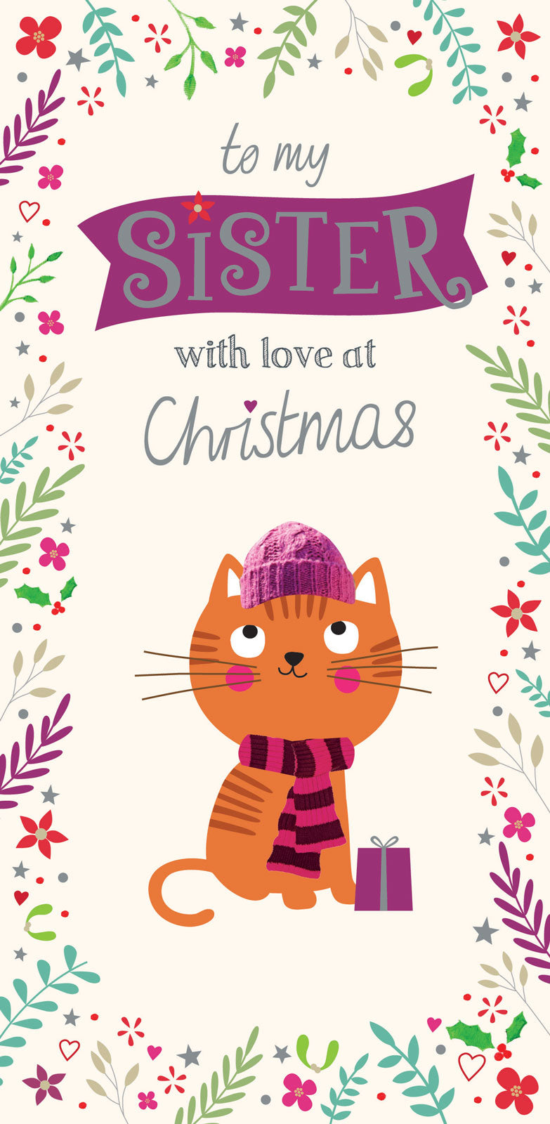 Christmas Card (Single) - Sister 'Christmas Kitten'