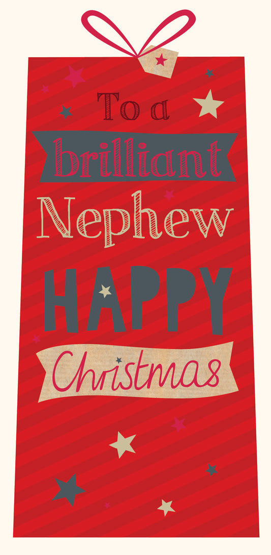 Christmas Card (Single) - Nephew 'Present Text'