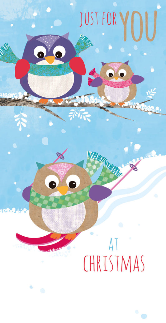 Christmas Card (Single) - Money Wallet - Owls