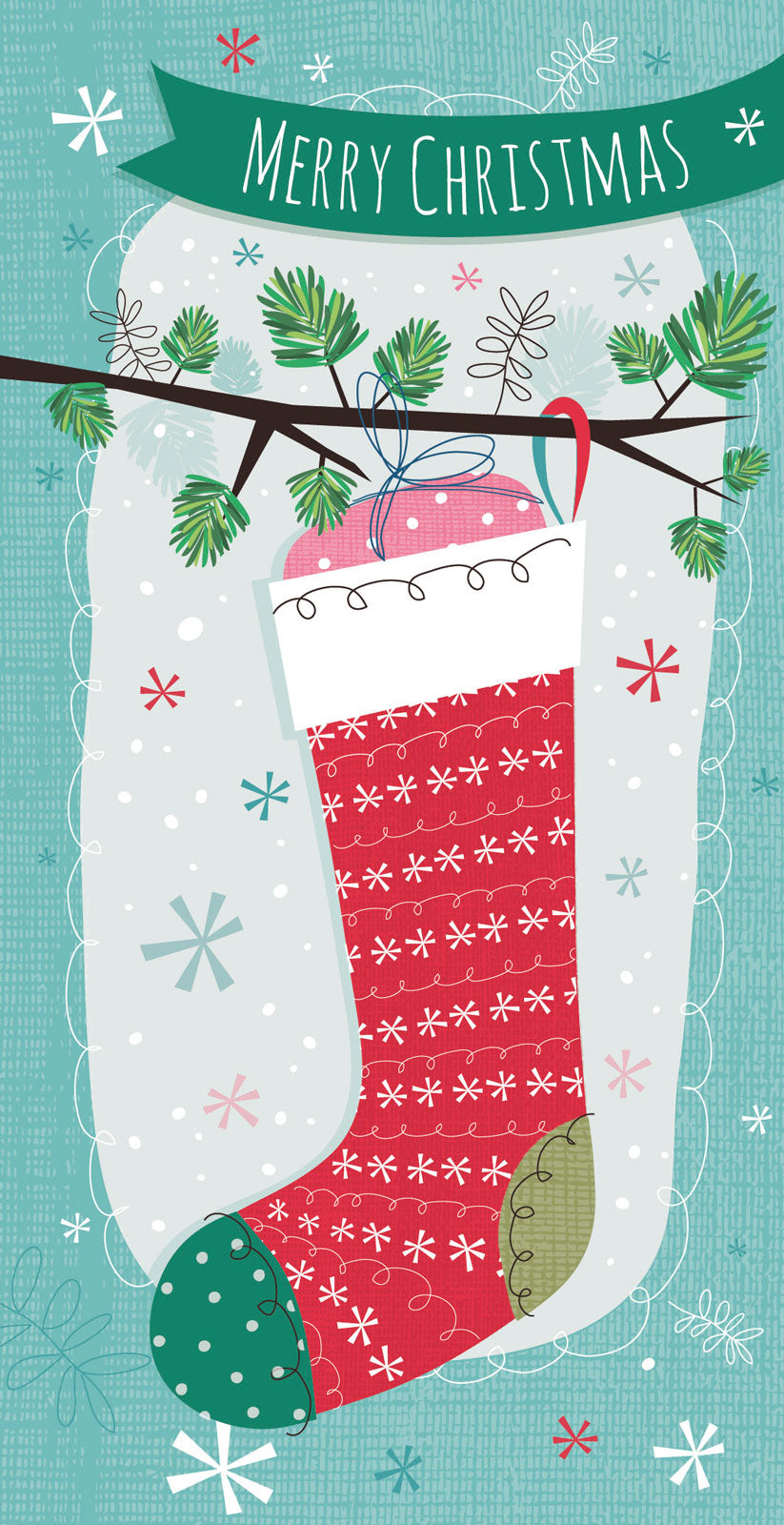 Christmas Card (Single) - Money Wallet - Stocking