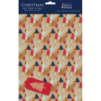 Christmas Wrap & Tags - Christmas Trees (5 Sheets & 5 Tags)