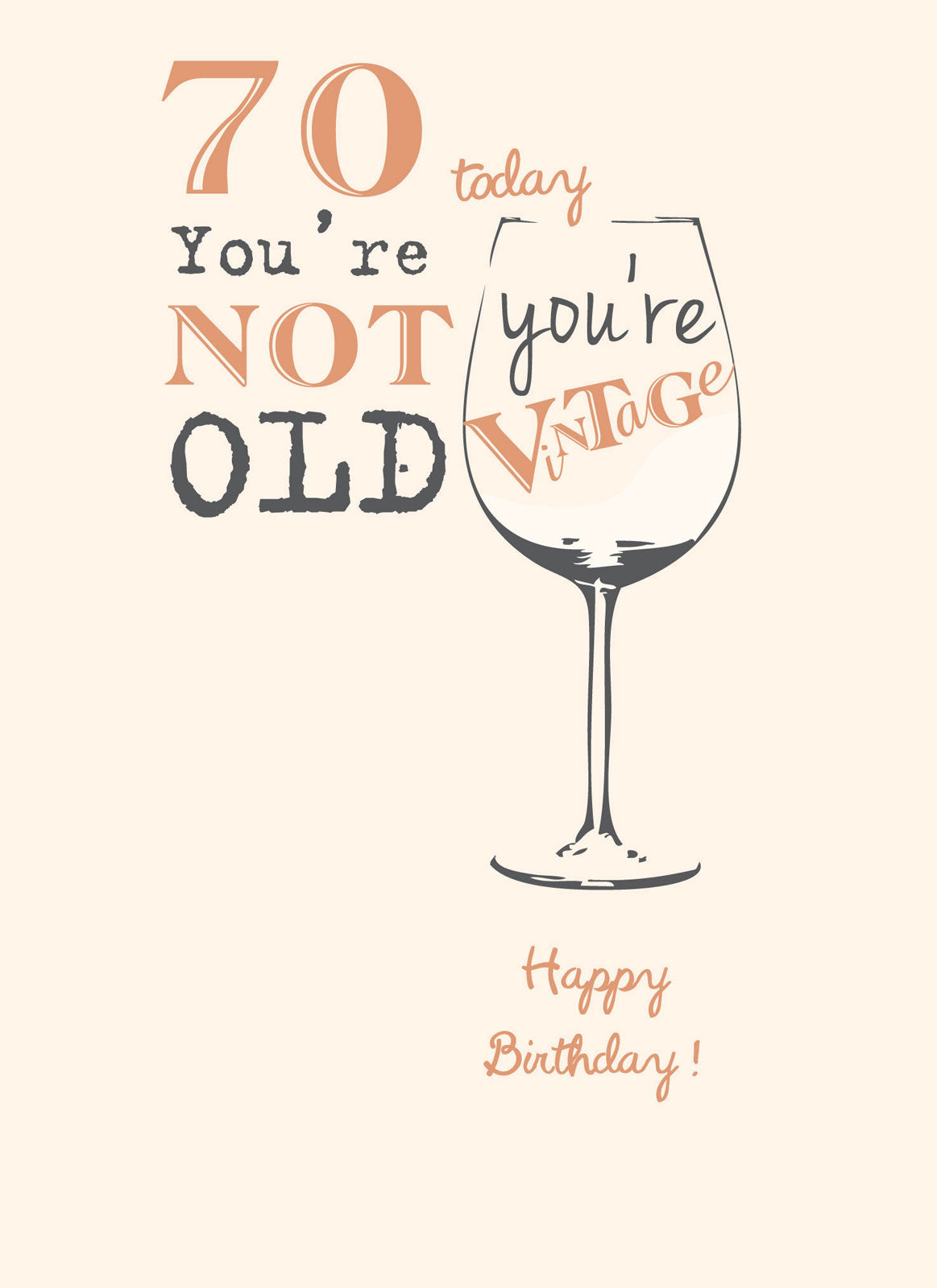 Age To Celebrate Card - 70 You're Not Old Your Vintage