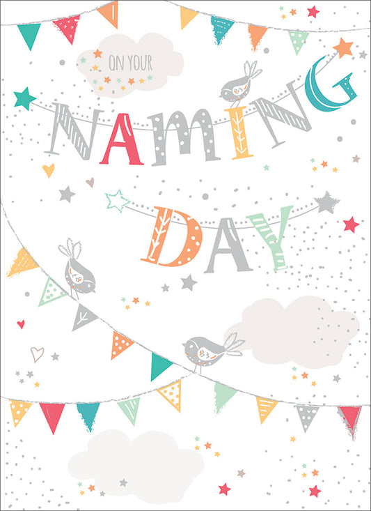 Naming Day Card - Bunting