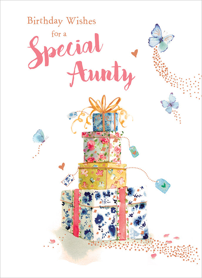 Family Circle Card - Pile Of Presents (Aunty)