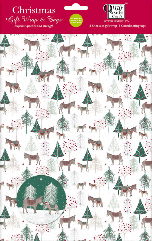 Christmas Wrap & Tags - Donkey Wonderland