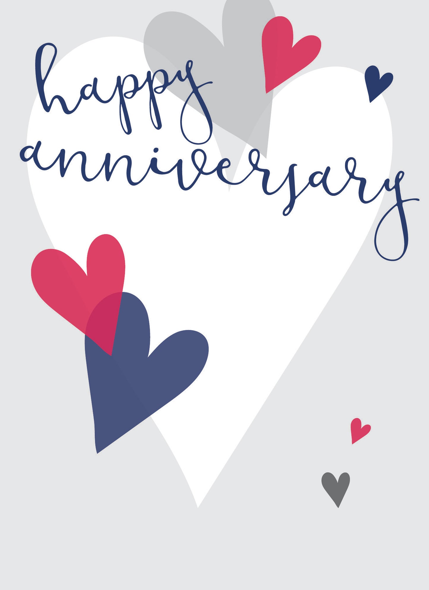 Anniversary Card - Emboss Hearts