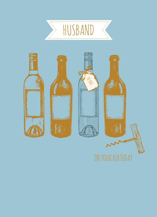 Family Circle Card - Gold Bottles (Husband)