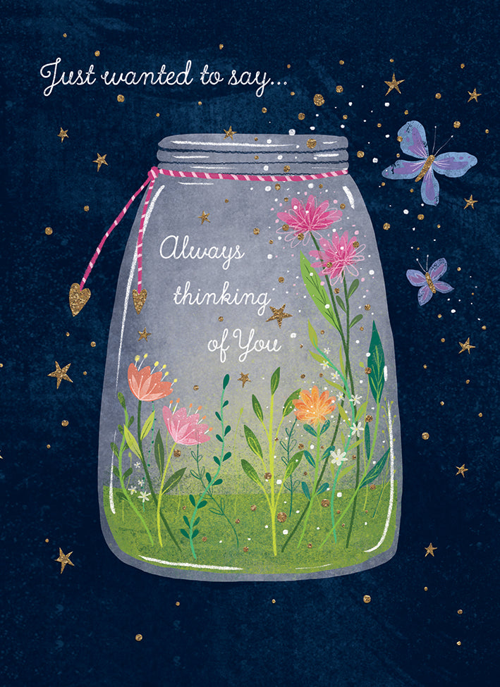 Thinking Of You Card - Flower Jar