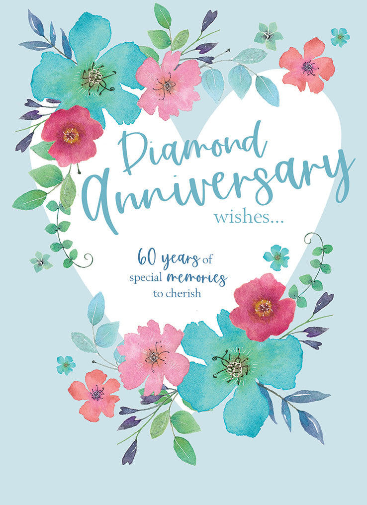 Anniversary Card - Floral Heart (Diamond)