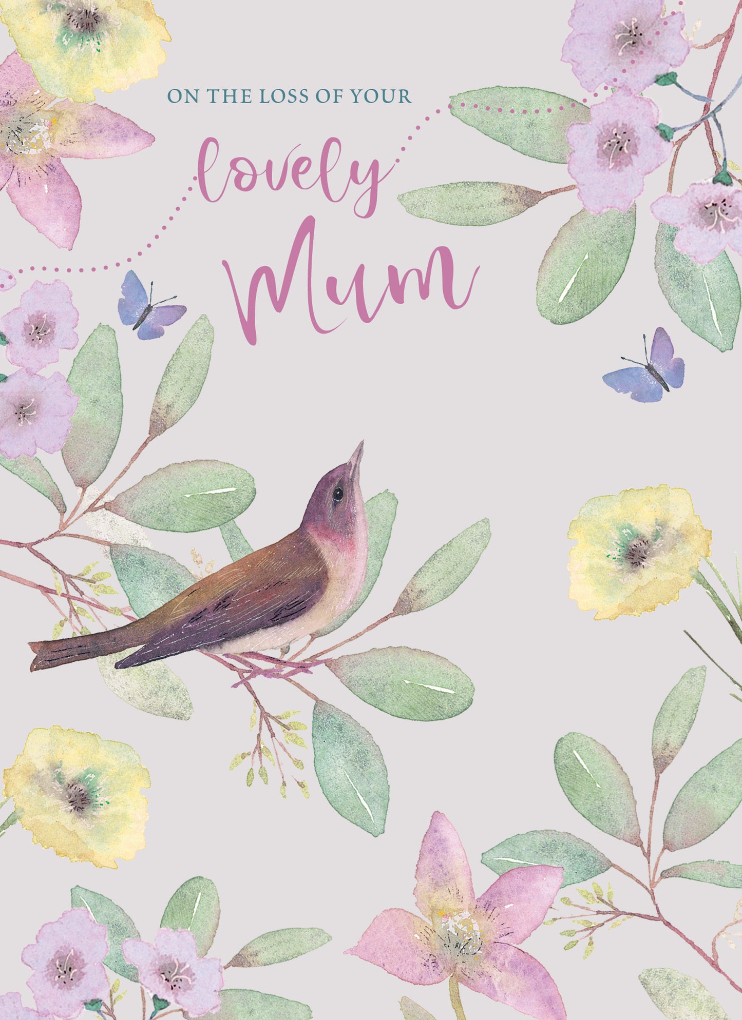 Sympathy Card - Floral Bird (Mum)