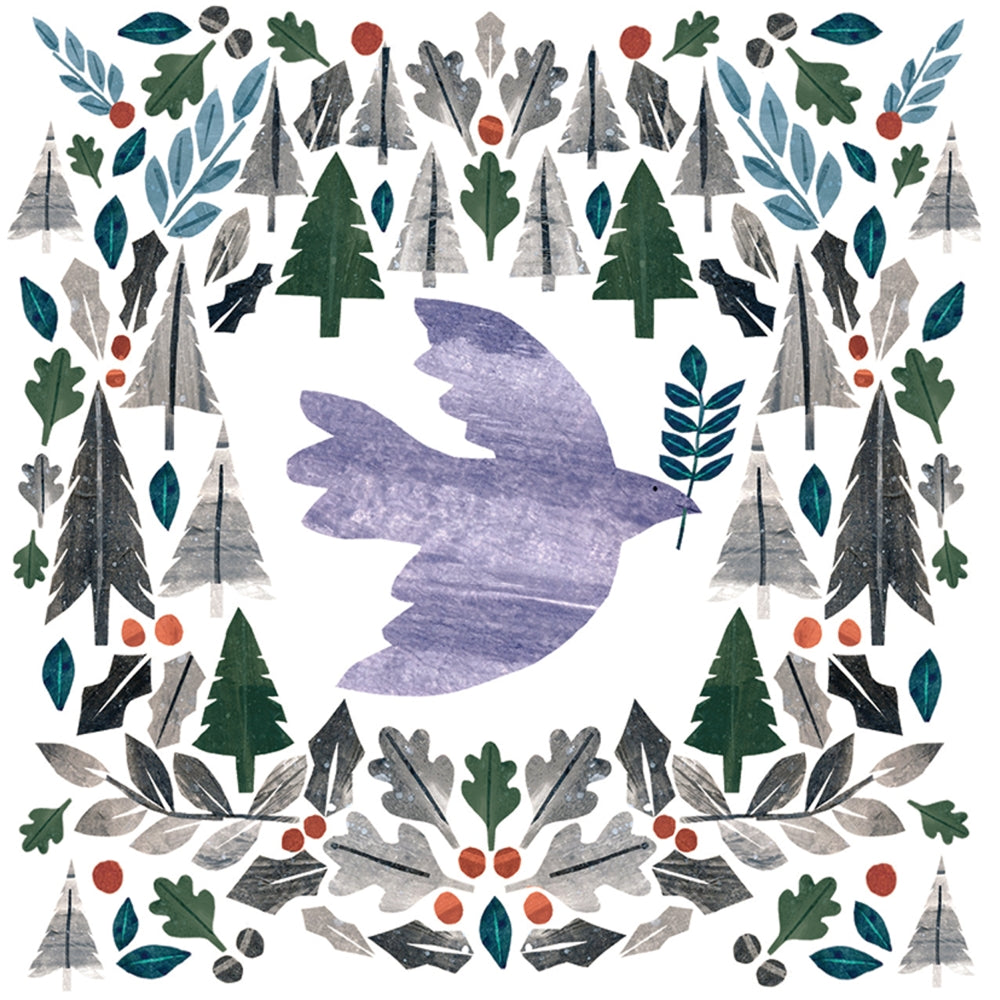 RSPB Small Square Christmas Card Pack - Dove Flight