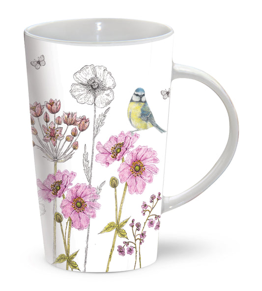 Blue Tit & Flowers - The Riverbank Mug