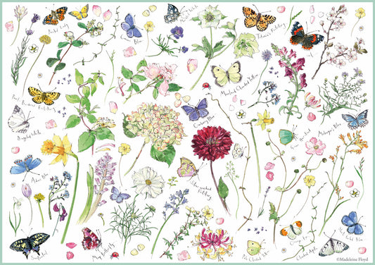 Madeleine Floyd Flowers & Butterflies - 1000 Piece Jigsaw Puzzle