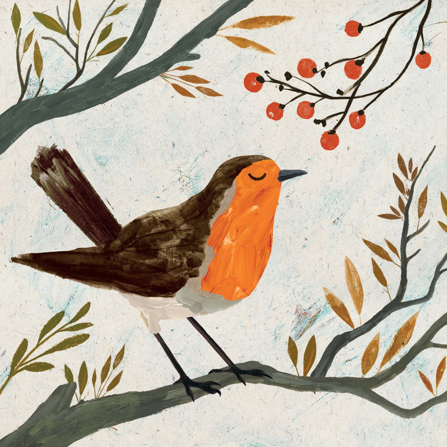 Charity Christmas Card Pack - Robin & Berries