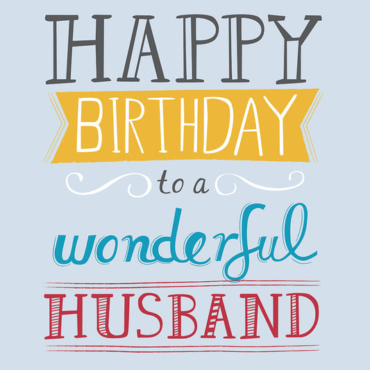 Family Circle Card - Colourful Text (Husband)