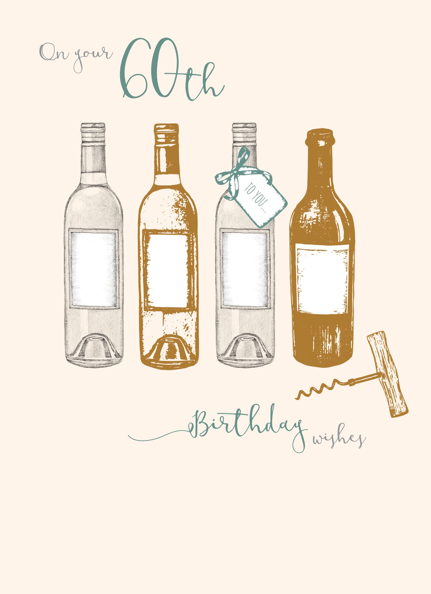 Age To Celebrate Card - 60 - Wine Bottles