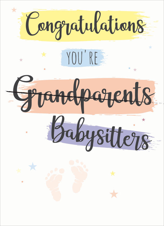 New Baby Card - Babysitters (Grandparents)