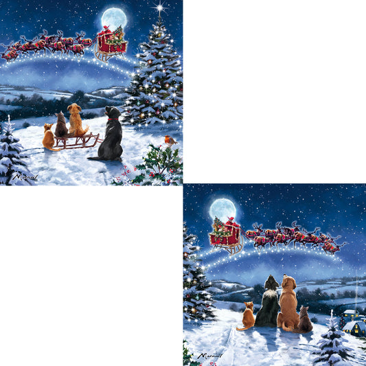 Luxury Christmas Card Pack - Christmas Eve Dogs