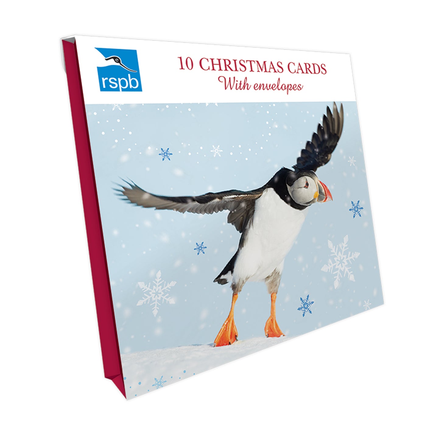 RSPB Small Square Christmas Card Pack - Puffin Flight