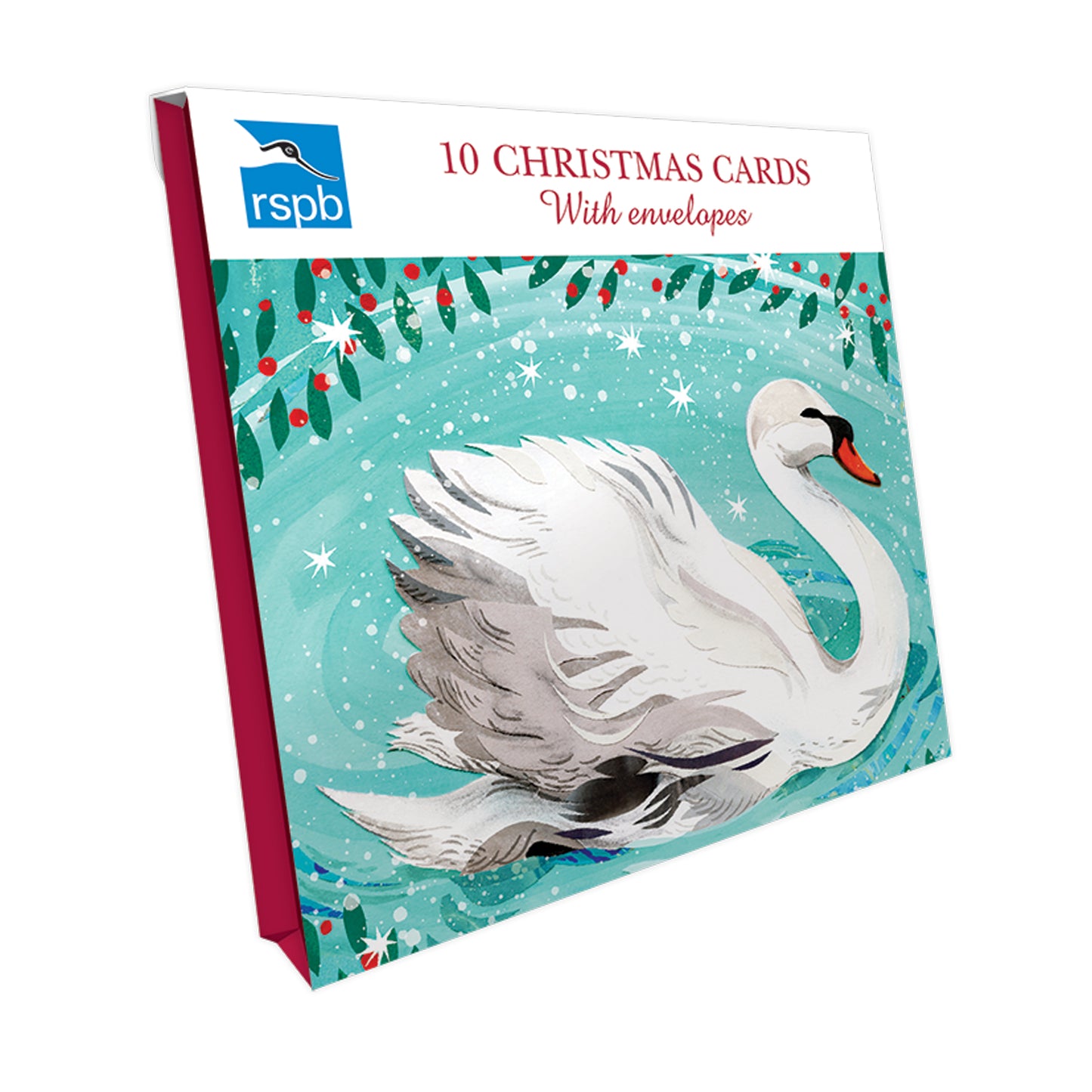 RSPB Small Square Christmas Card Pack - Seasonal Swan