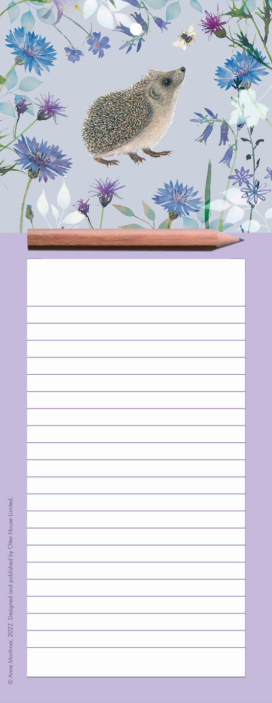 Magnetic Memo Pad - Hedgehogs & Flowers