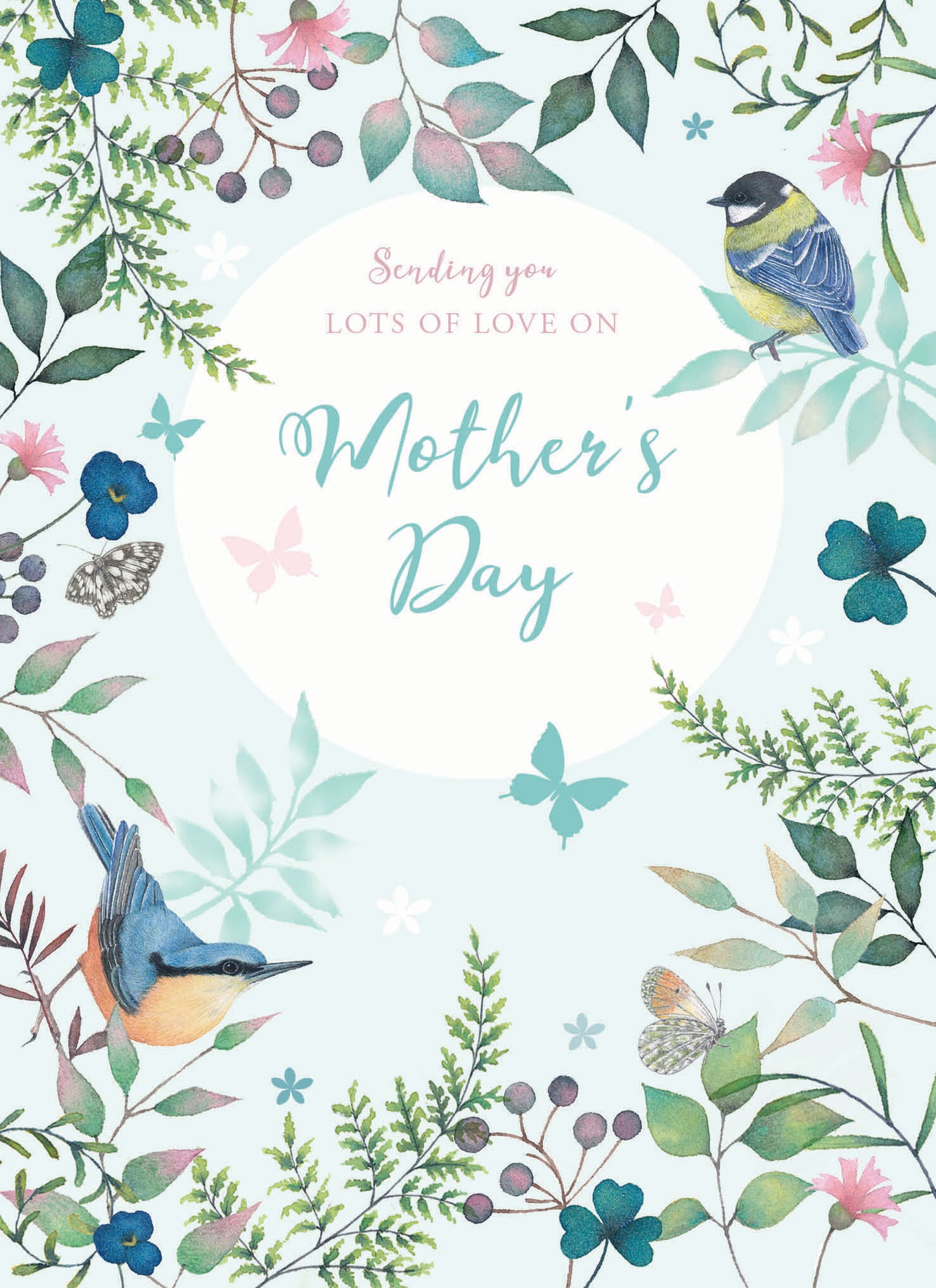 Mother's Day Card - Garden Birds & Floral