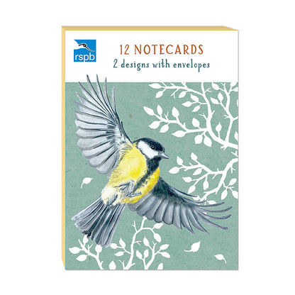 RSPB - In The Wild Stationery - Square Notecard Pack (12 Card Pack) - Garden Birds