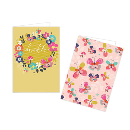 Butterflies Stationery - Notecard Pack (12) - Hello