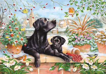 Christmas Lab & Pup - 1000 Piece Jigsaw Puzzle