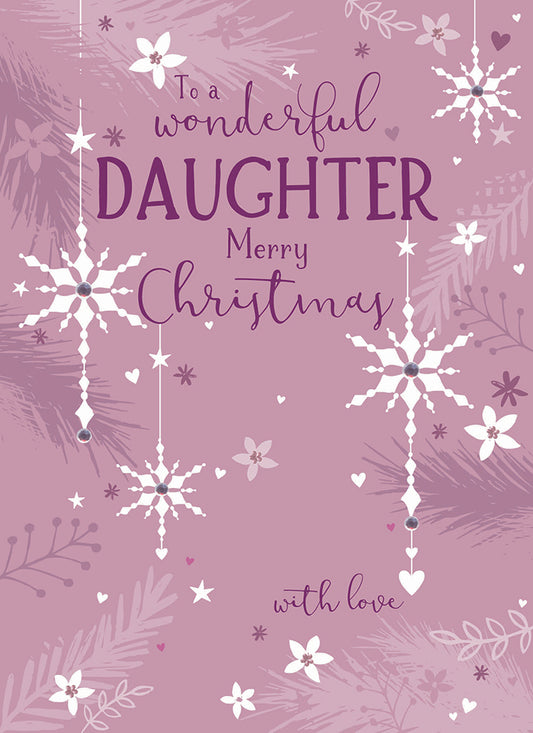 Christmas Card (Single) - Daughter - Snowflakes