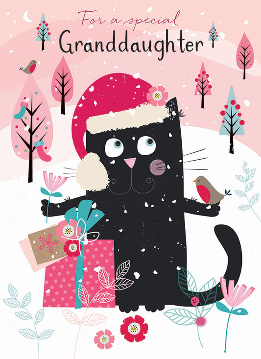 Christmas Card (Single) - Granddaughter - Cat