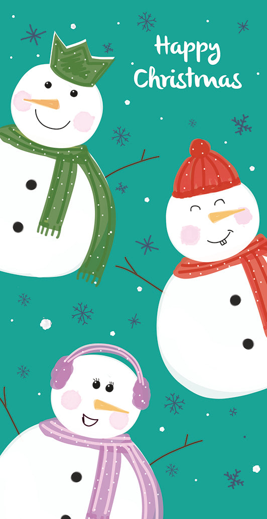 Christmas Card (Single) - Money Wallet - Fun Snowman